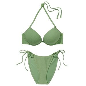 Victoria’s Secret Pink Swim Super‎ Push-Up Underwire String Bikini Set, Size L